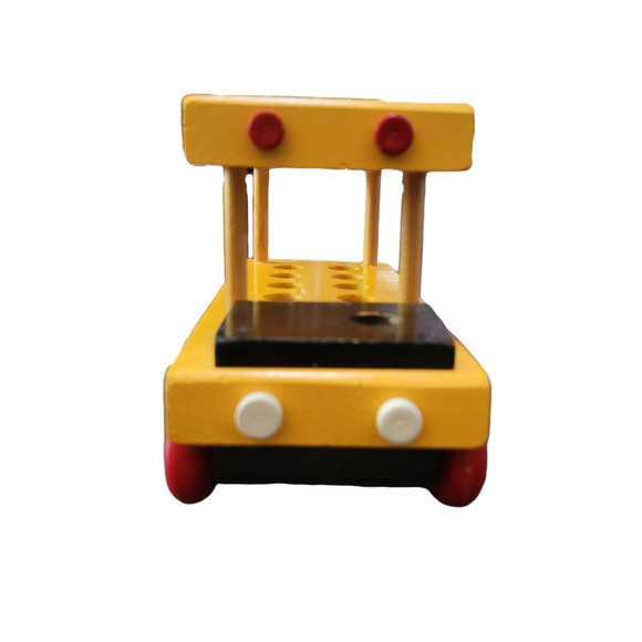 VTG Wooden School Bus Toy Montgomery Schoolhouse Inc. Made In Vermont USA Rare - Picture 4 of 5